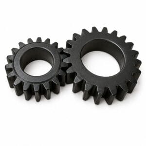Precision-ground pinion gear with helical teeth for smooth power transmission