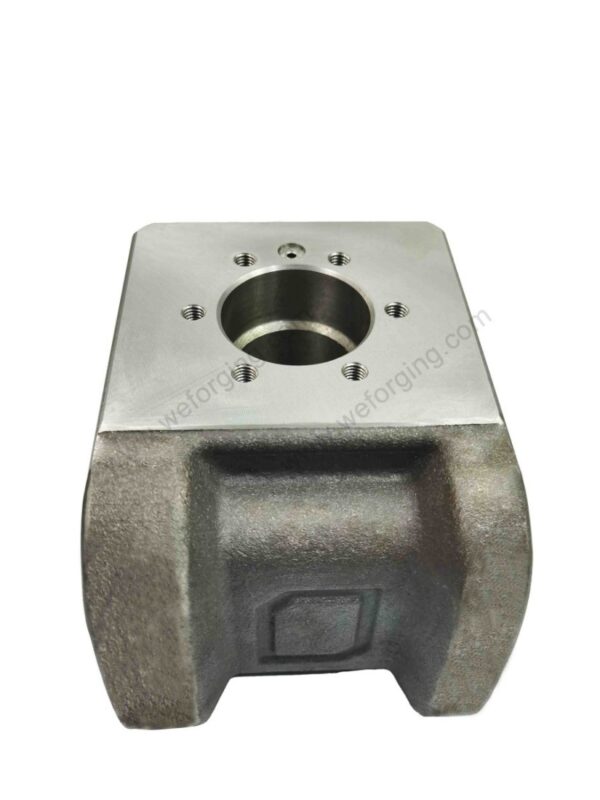 Forged steel valve body installed in industrial piping system