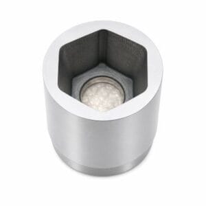 Custom hex driver socket for mining ground support and roof bolting applications