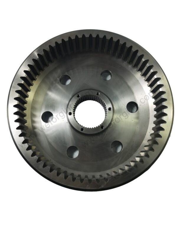 Case-hardened 4340 steel internal ring gear for heavy-duty reducers