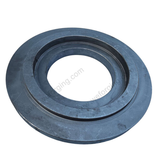 Custom-sized alloy steel ring forging with machining allowance optimization