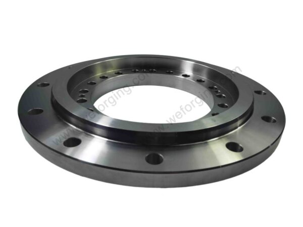 CNC milling operation on round flange showing face machining