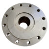 Precision CNC-machined steel coupling with keyway for industrial power transmission systems