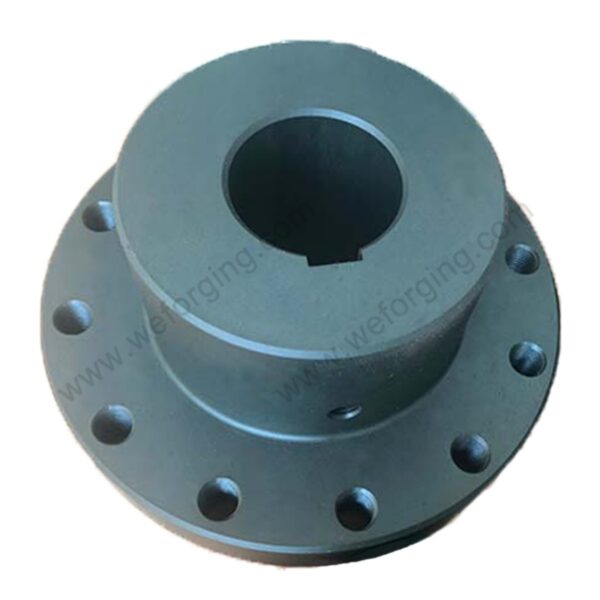 CNC lathe machining steel coupling showing precision turning operation