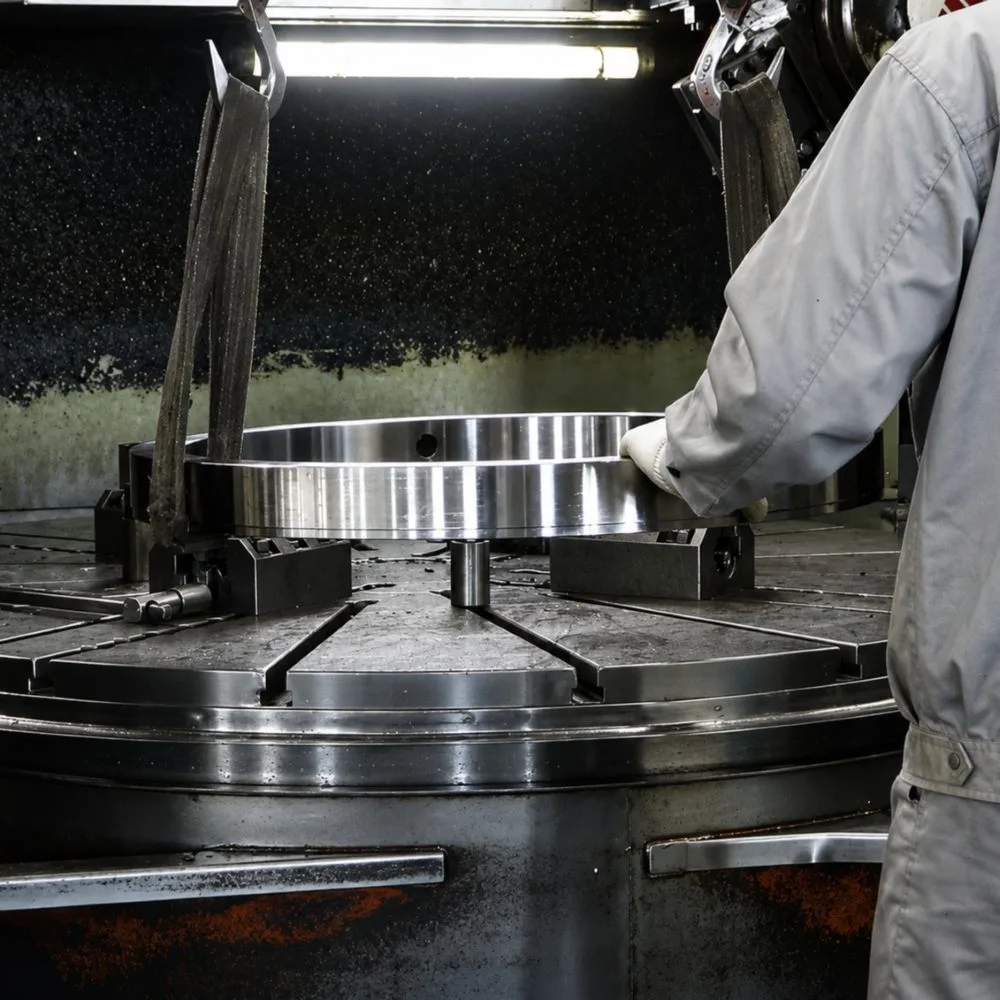 precision CNC machining of large forged ring component for heavy industrial OEM applications