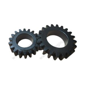 Precision-ground pinion gear with helical teeth for smooth power transmission