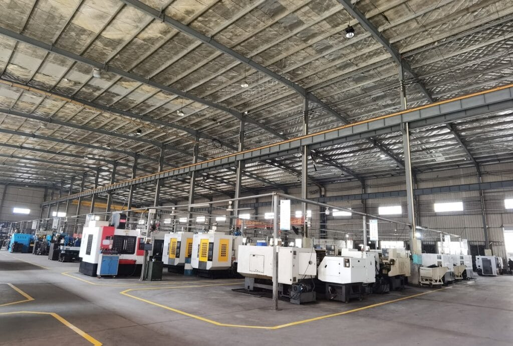 CNC machining center equipment in a precision manufacturing facility