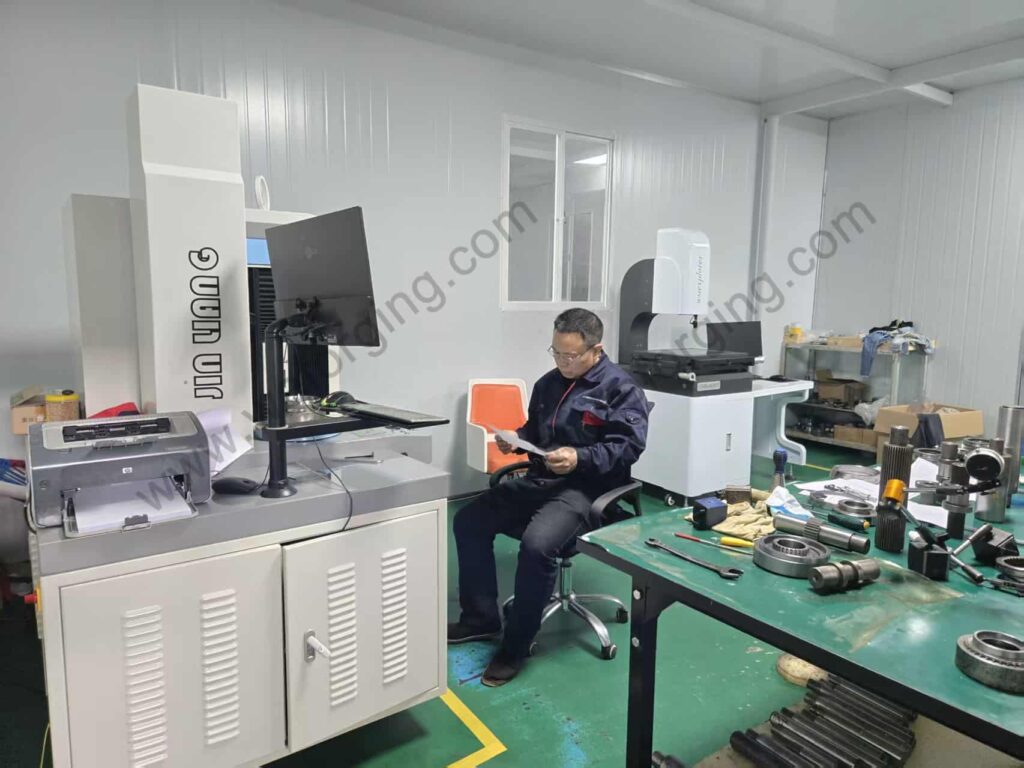 Precision gear inspection using CNC and coordinate measuring machines (CMM) for quality control at Weforging.
