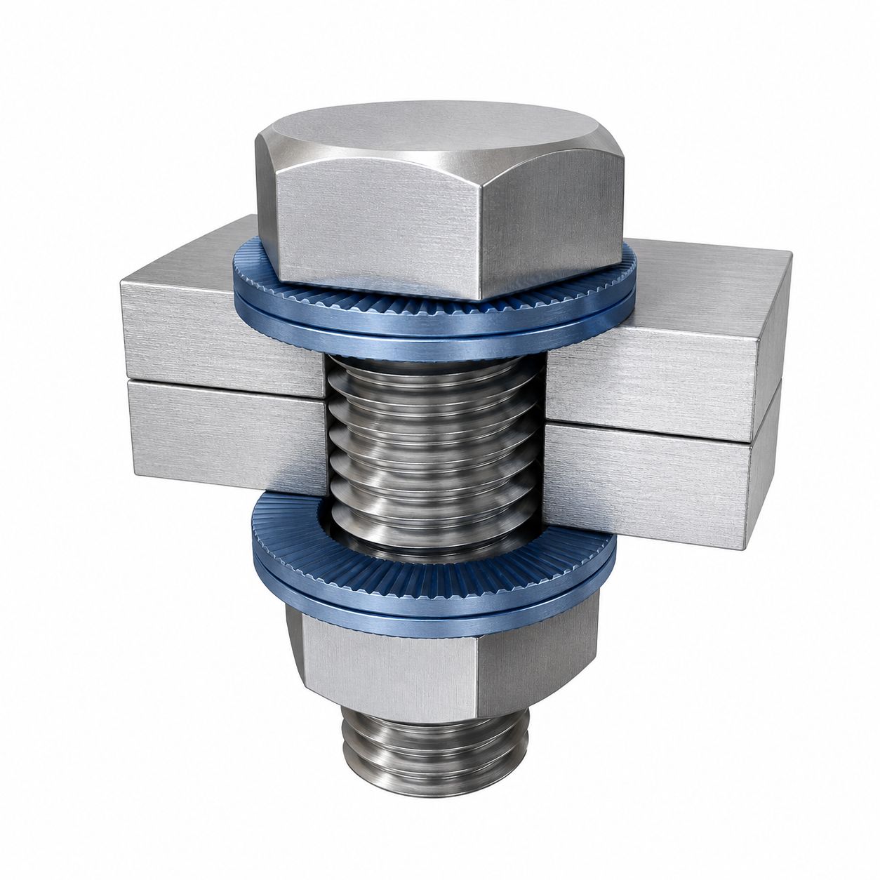 wedge lock washer bolting system for vibration-resistant industrial fastening applications