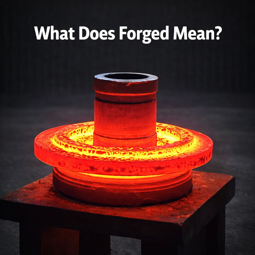 Forged metal process showing heated steel shaped under compressive force by Weforging