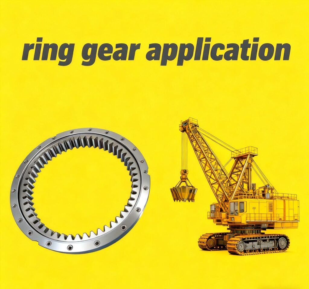 Ring gear application in heavy machinery and automotive power transmission