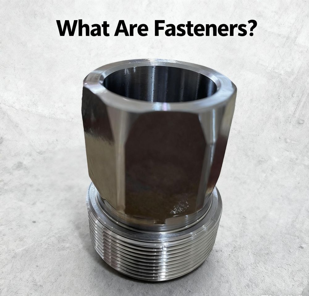 Industrial fastener nut showing example of bolts, nuts, and screws used in heavy-duty applications