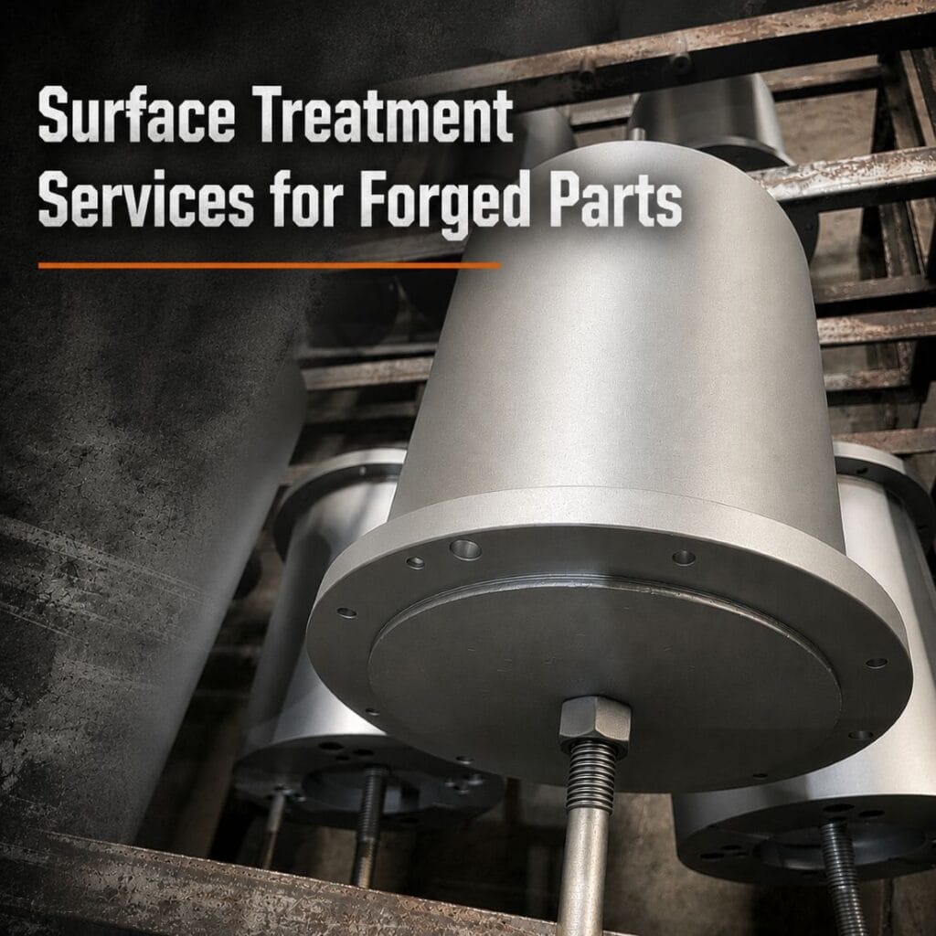 Surface treatment process applied to forged metal components to improve corrosion resistance, wear resistance, and surface durability