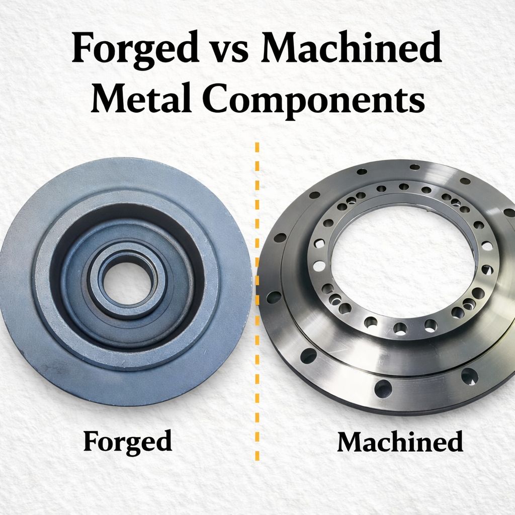 Forged vs machined metal components showing strength and precision comparison by Weforging