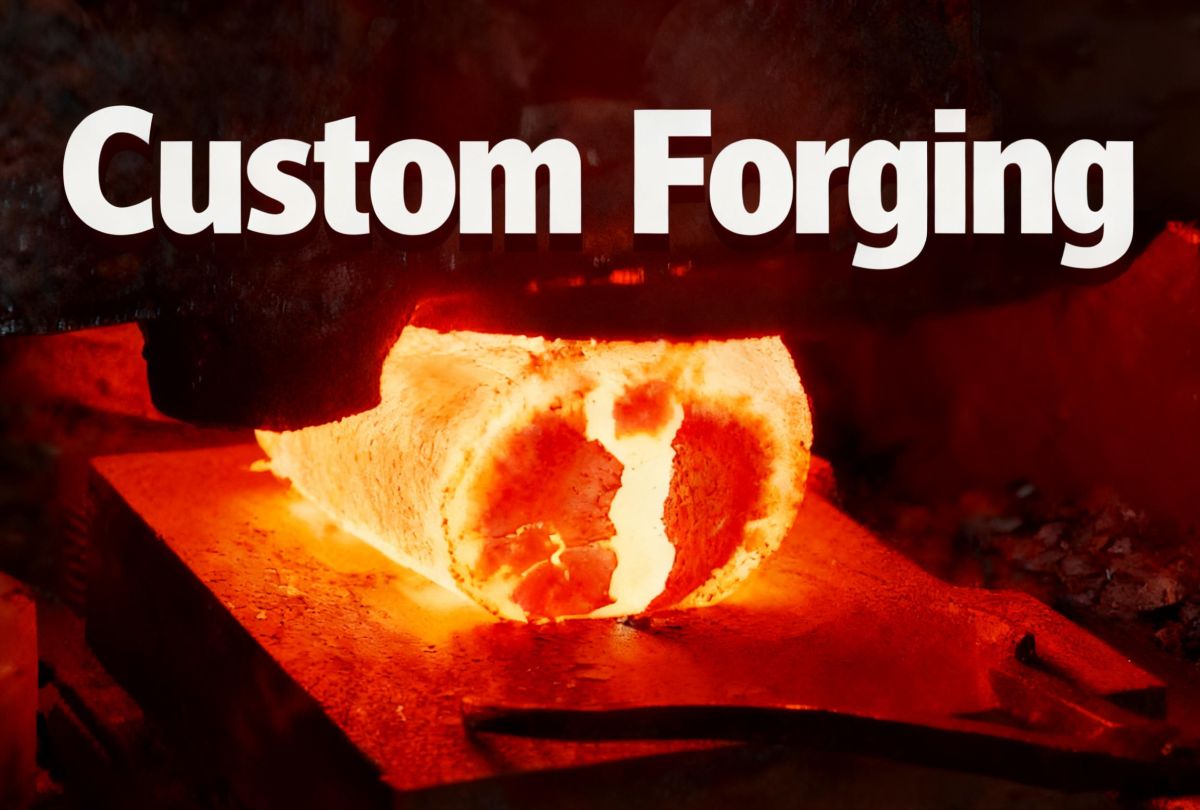Custom forging process showing heated billet being formed under high pressure by Weforging