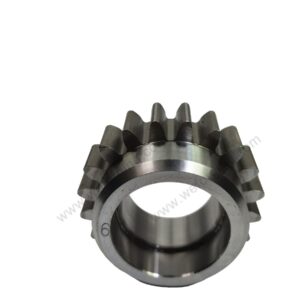 Ingranaggio cilindrico forgiato con foro lavorato e denti esterni mostrato in vista frontale – Weforging