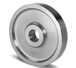 Forged gear blank with machined bore for gear cutting processes