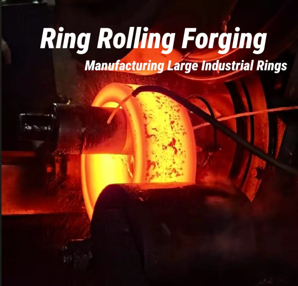 Ring rolling forging process for large diameter industrial steel rings