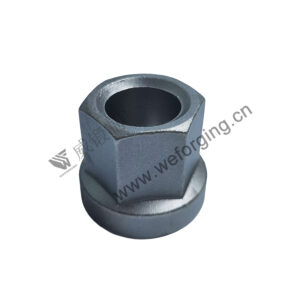 Hot forged hex nut with precision-machined surfaces for high-load industrial applications – Weforging