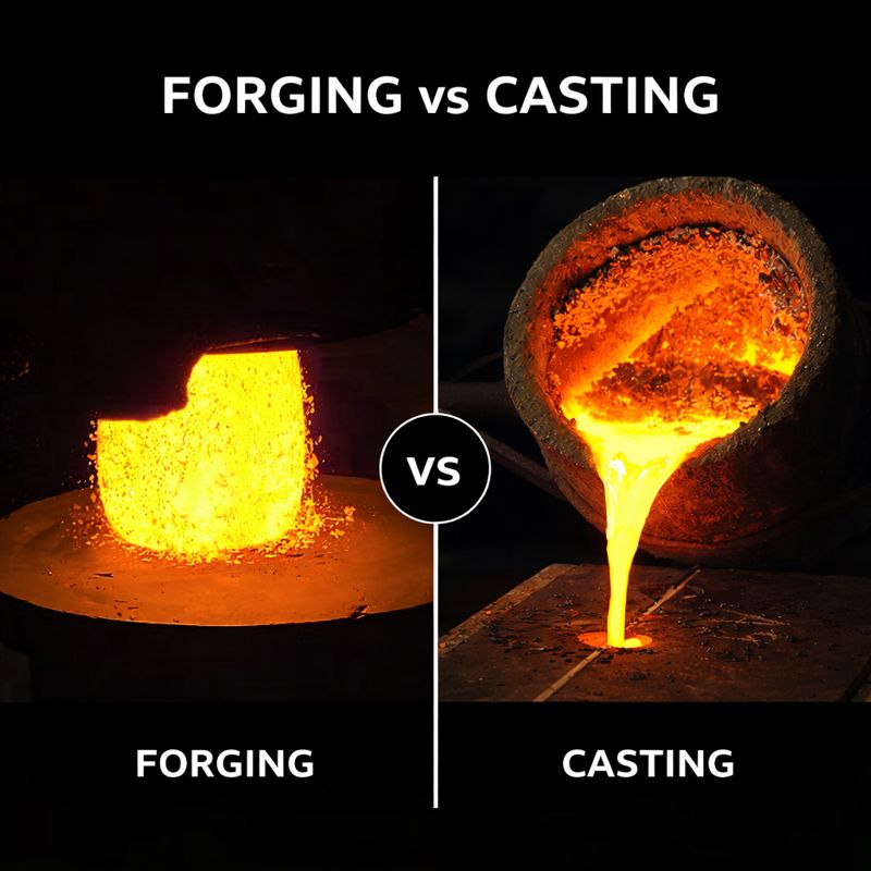 forging vs casting manufacturing process comparison for metal components