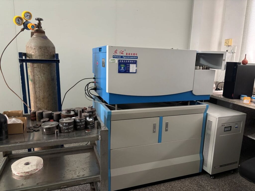 Optical emission spectrometer for forged steel chemical composition analysis