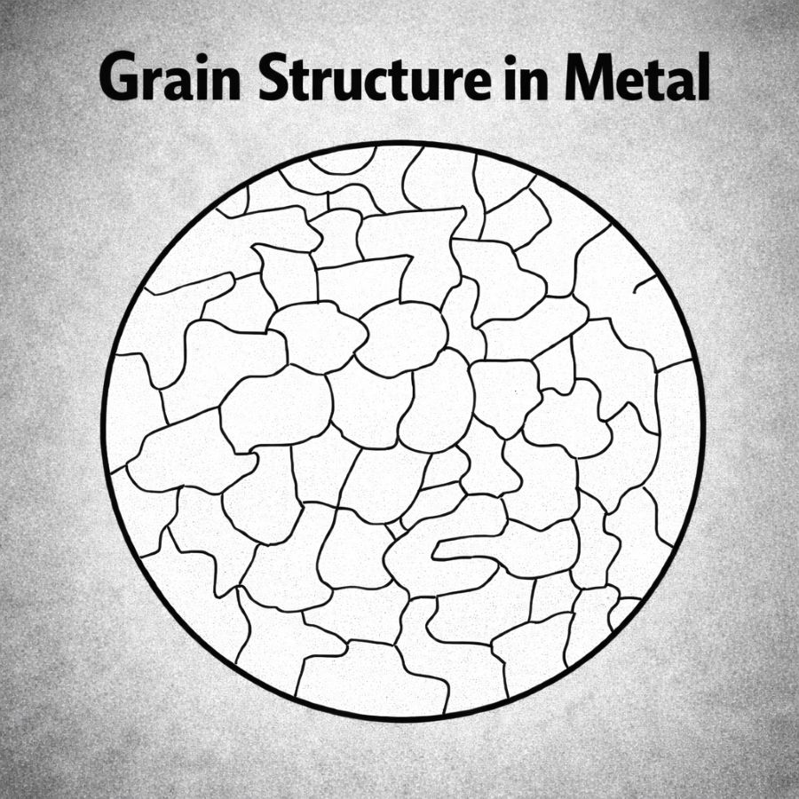 grain structure in metal diagram showing crystalline grain boundaries