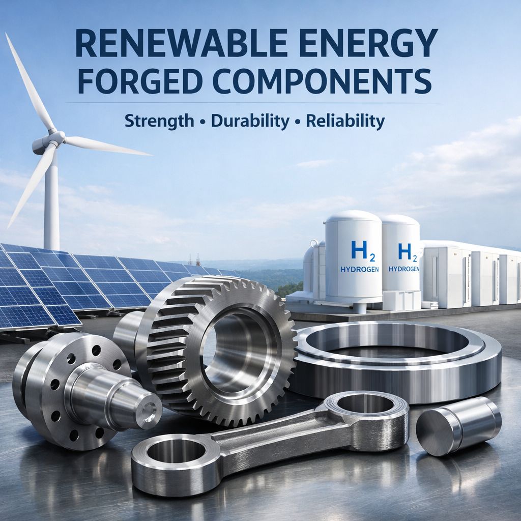 Renewable energy forged components used in wind, solar, and hydrogen equipment by Weforging