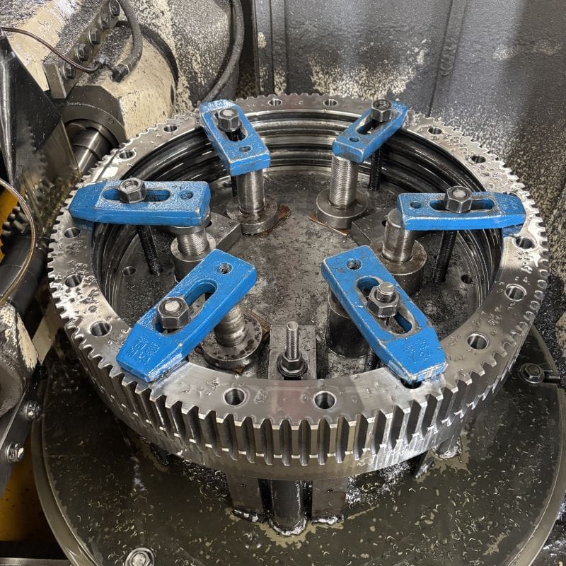 Gear hobbing process machining gear teeth using CNC gear cutting machine by Weforging