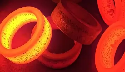 Rolled ring forging process producing seamless forged rings with continuous grain flow by Weforging