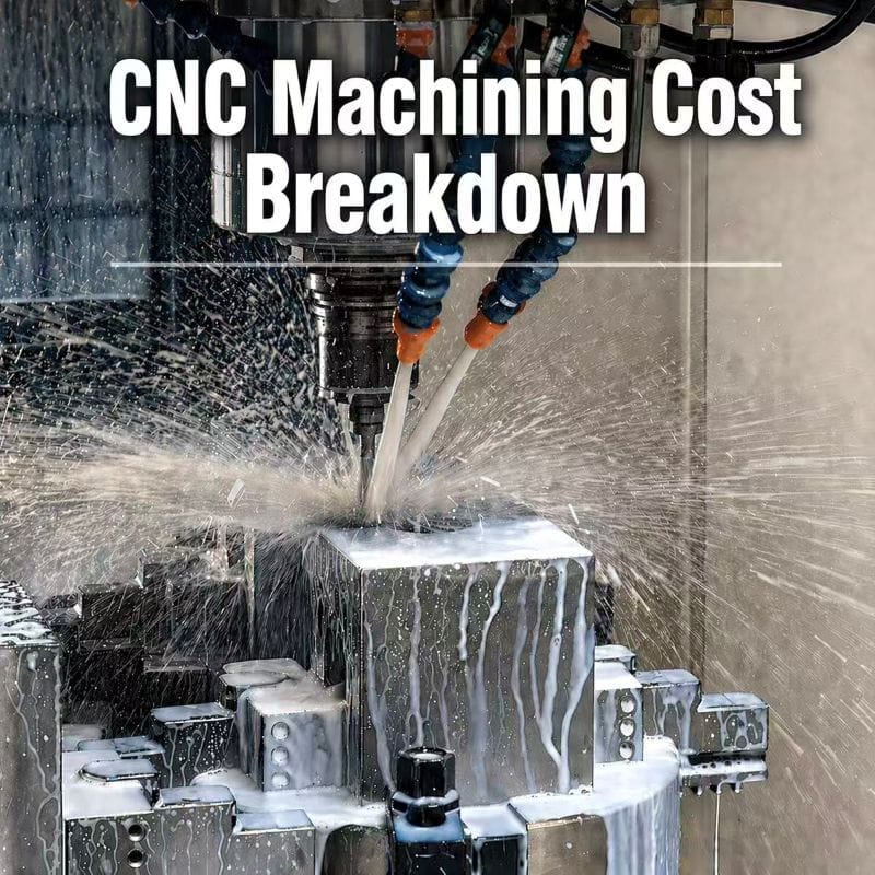 CNC machining cost breakdown showing milling process and factors affecting machining cost such as material and machining time