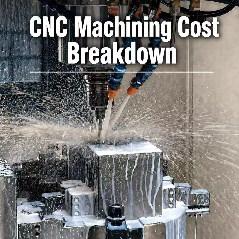 CNC machining cost breakdown showing milling process and factors affecting machining cost such as material and machining time