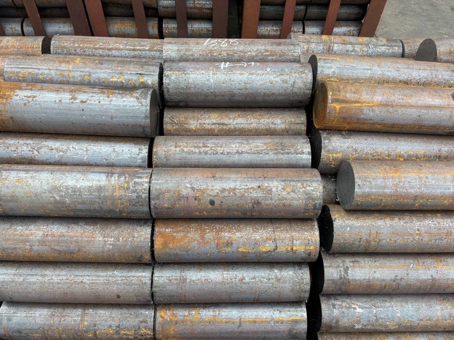 raw material inspection steel bars with heat number tagging for forging traceability by Weforging