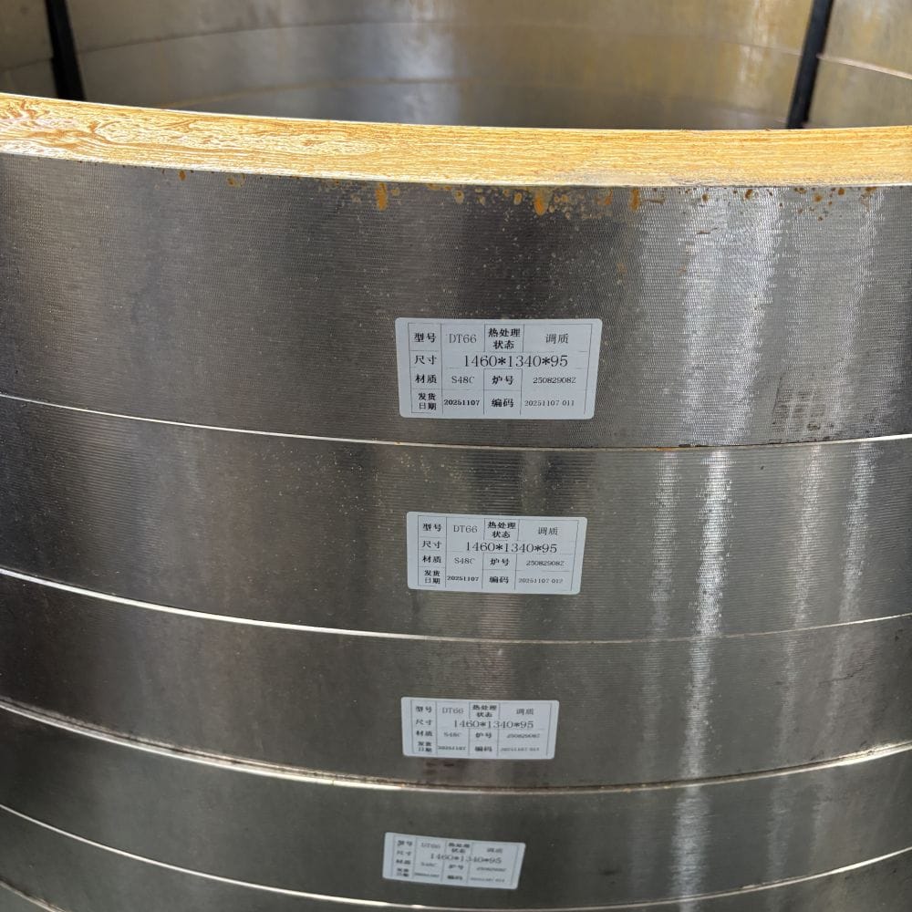 Forged rings with heat number labels for full traceability and quality control by Weforging
