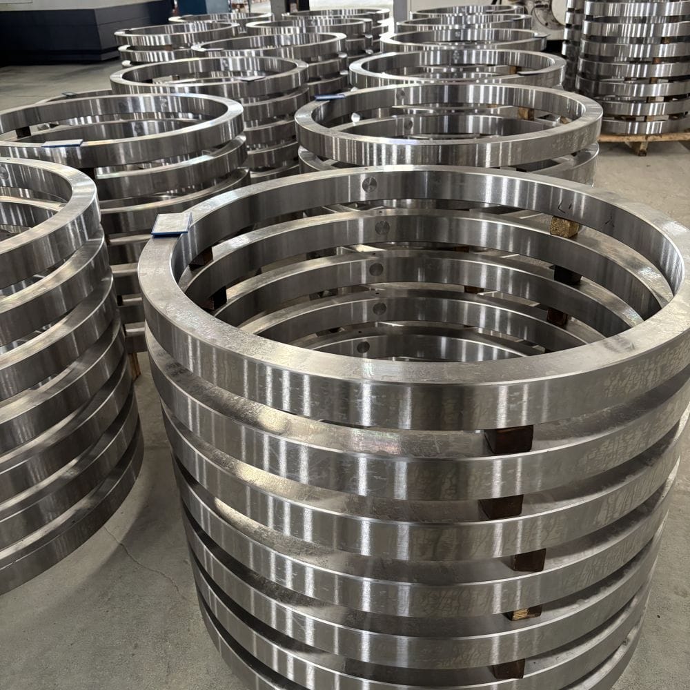 forged ring used in industrial applications including wind power mining and construction equipment
