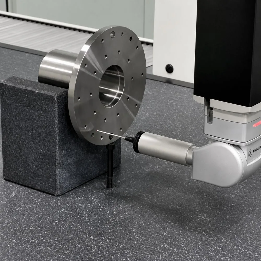 CMM inspection of forged and CNC machined flange component for GD&T dimensional verification
