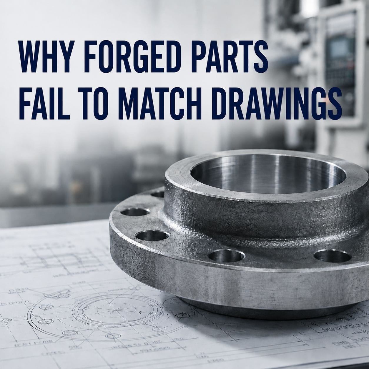 forged flange component failing to match engineering drawings due to dimensional tolerance issues