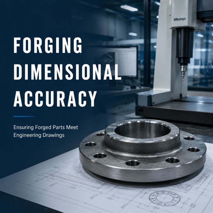 Forging dimensional accuracy inspection to ensure forged parts meet engineering drawings