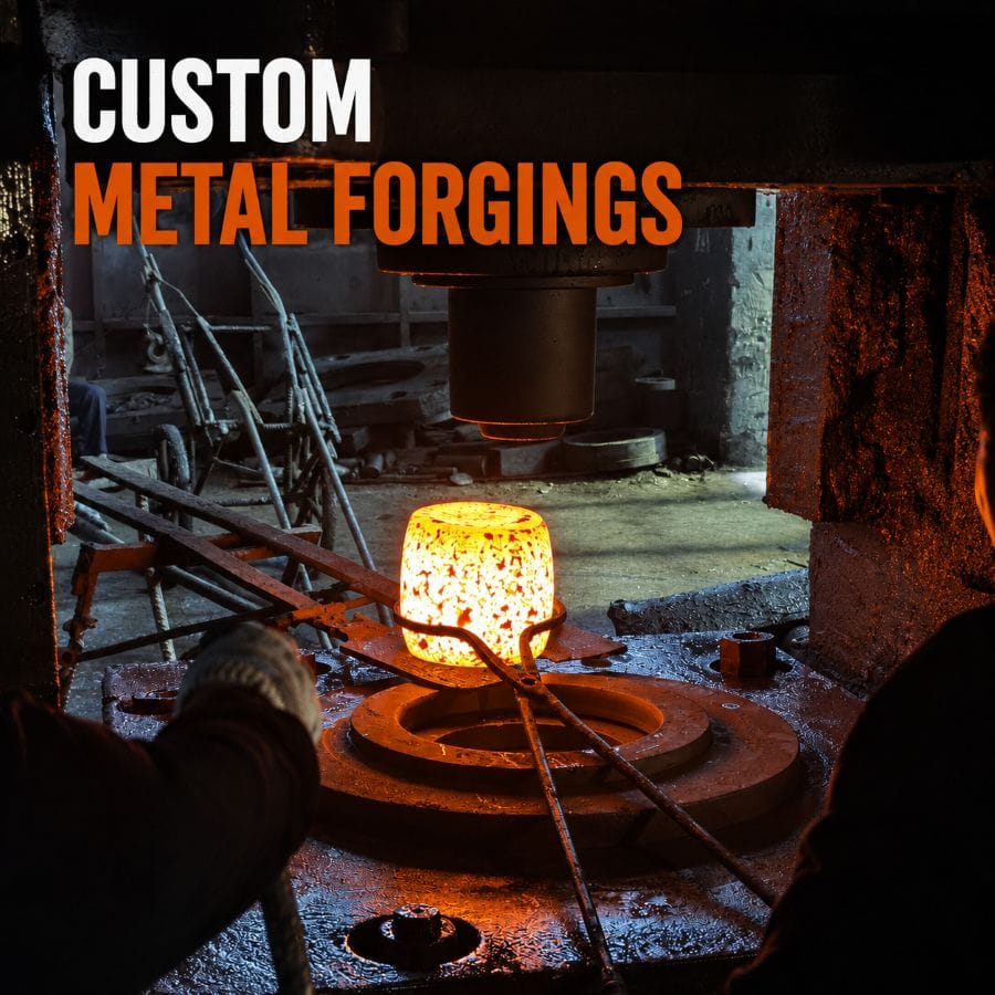 Custom metal forgings produced during the hot forging process