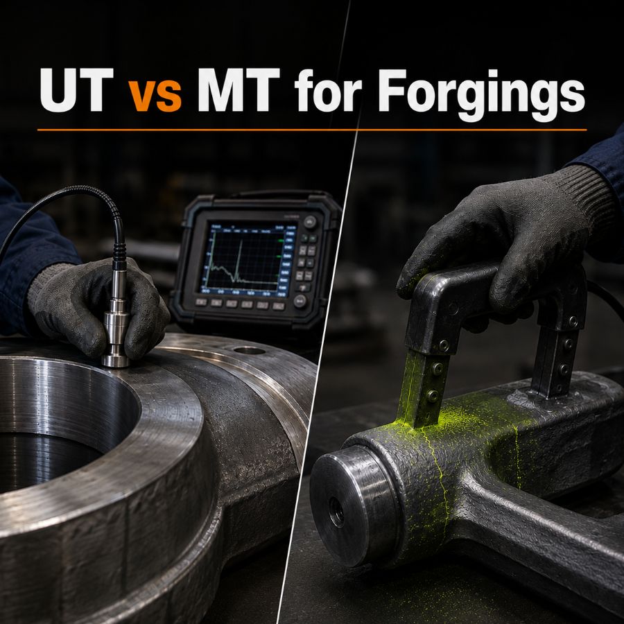 UT vs MT for forgings comparing ultrasonic testing and magnetic particle testing