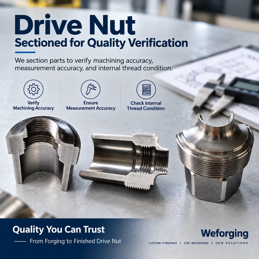 Custom Drive Nut Sectioning and Quality Verification