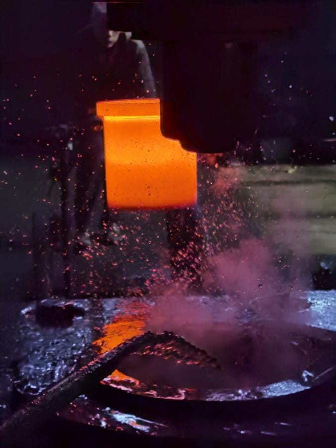 Die cooling and lubrication during hot impression die forging at Weforging